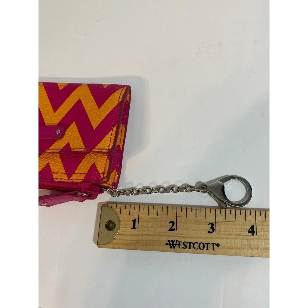 Vera‎ Bradley Keychain Wallet Pink & Orange Chevron Design